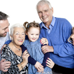 generation studio photoshoot with grandparents