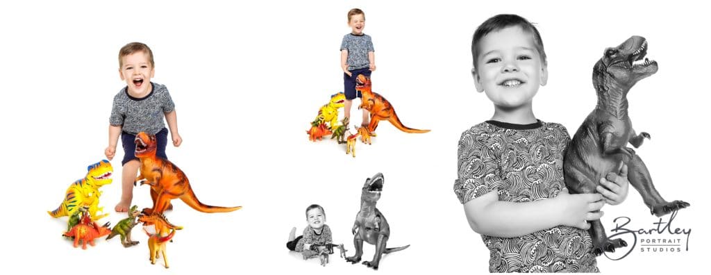 young boy with dinosaurs shot at bartley studios liverpool