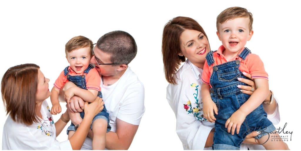 studio photoshoot of a family