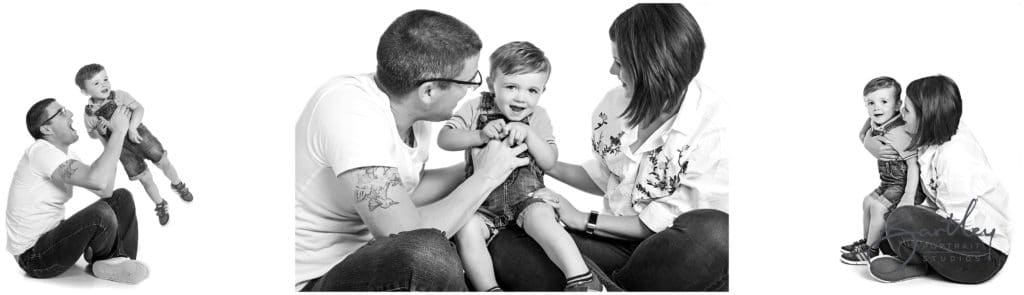 studio photoshoot of a family