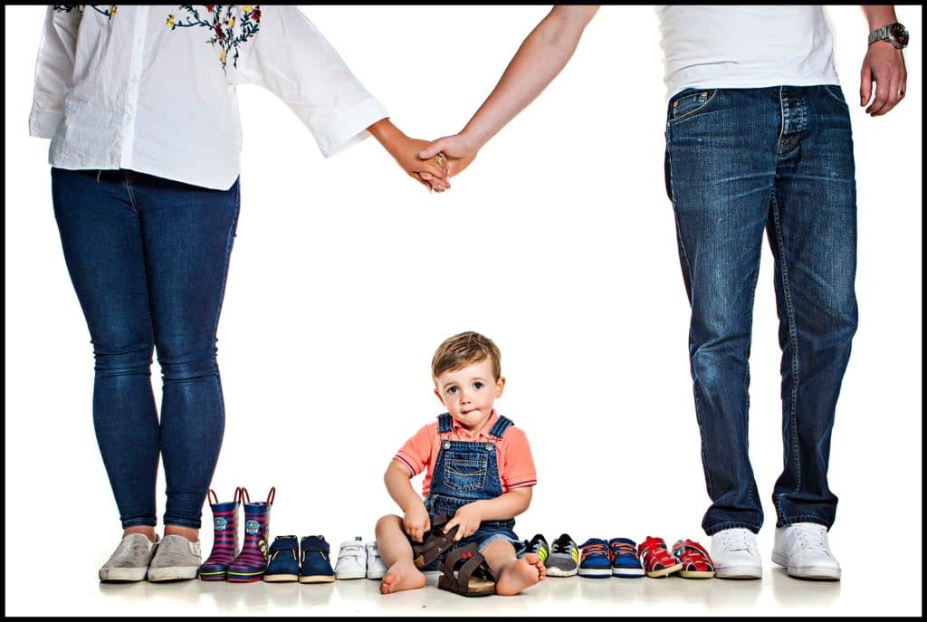 studio photoshoot of a family