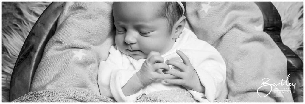 newborn baby portrait manchester sleeping in bowl