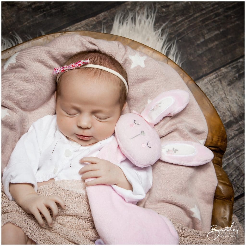 newborn baby portrait manchester sleeping in bowl