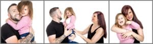 sequence of images from a family photoshoot in cheshire