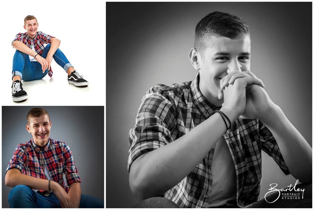 teenager posing in photography studio warrington