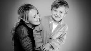 mother and son portrait