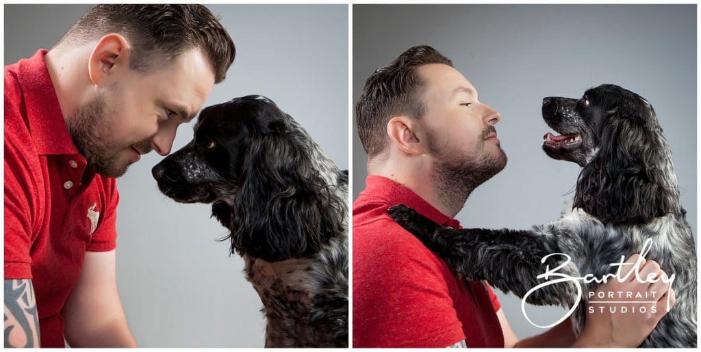 Cocker Spaniel with couple portrait