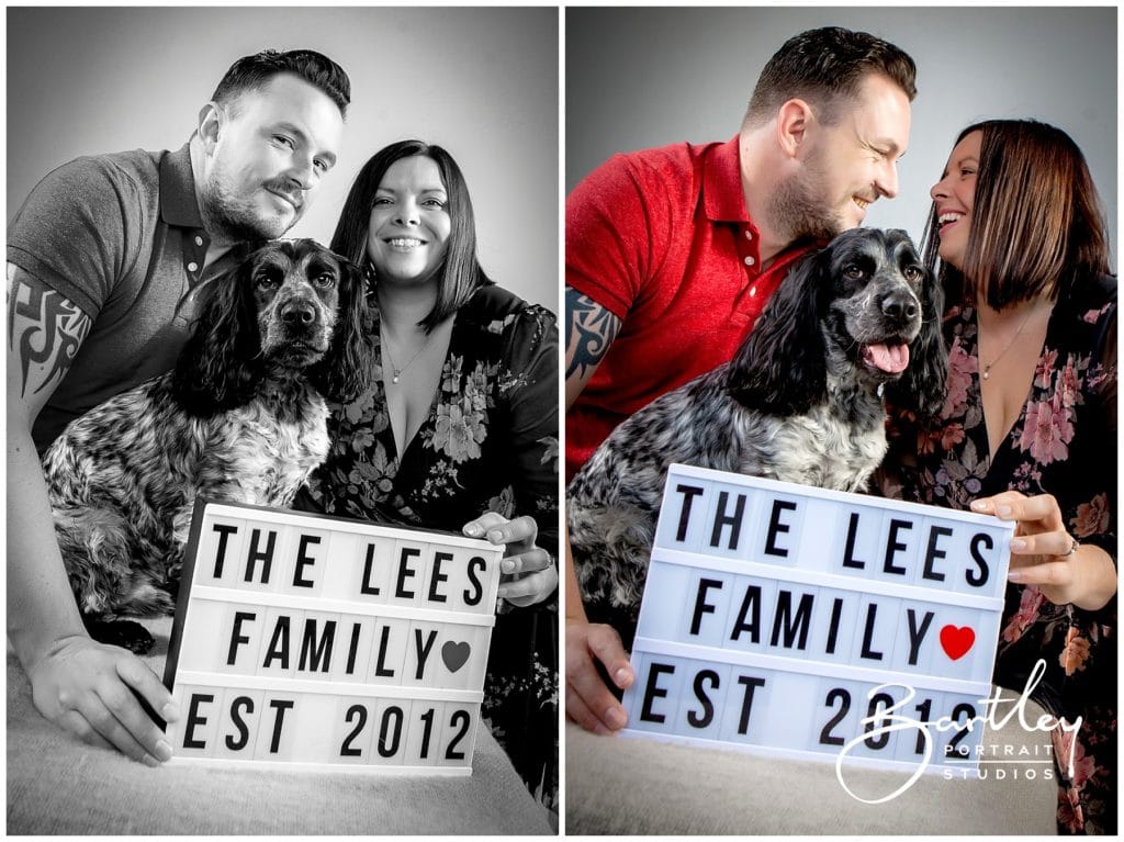 Cocker Spaniel with couple portrait