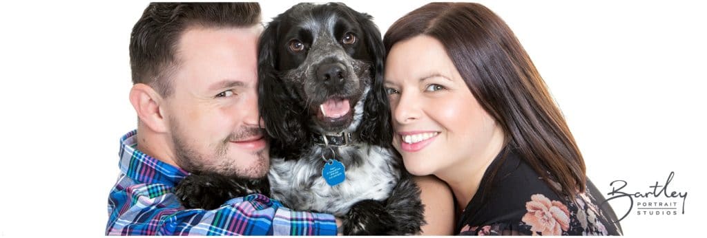 Cocker Spaniel with couple portrait