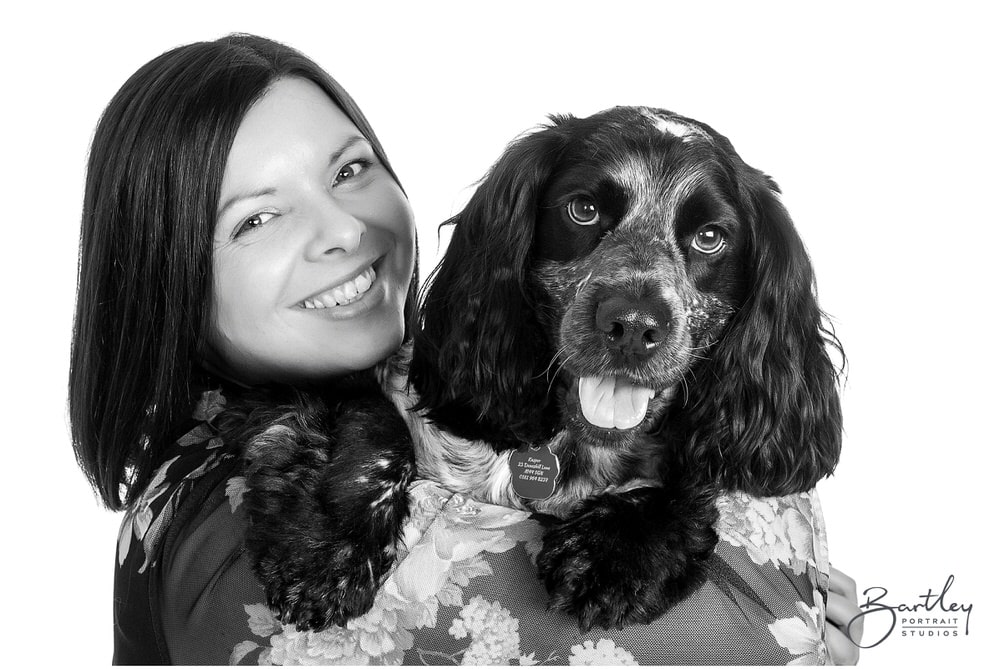 Cocker Spaniel with couple portrait