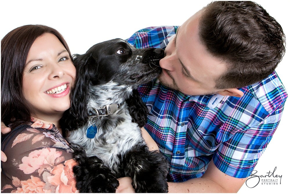 Cocker Spaniel with couple portrait