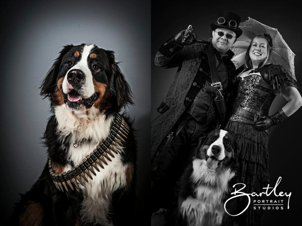 couple with goggles and unbrella steam punk style